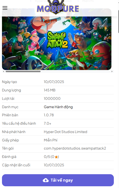 Hướng Dẫn Tải Và Cài Đặt Bản Hack Swamp Attack 2 Mới Nhất