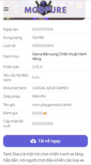 Hướng Dẫn Cài Đặt Và Tải Tank Stars Hack APK