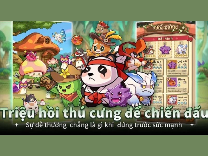 Triệu hồi thú cưng để cùng tham gia chiến đấu trong Nấm Lùn Tiến Lên